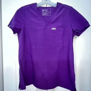 Figs XS Catarina One-Pocket Scrub Top - Digital Grape